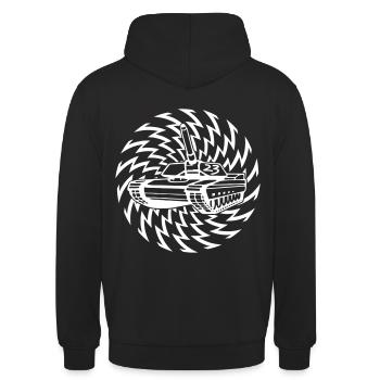 tekno tank 23 - Unisex Hoodie - Schwarz - Hinten - Michal (187cm)