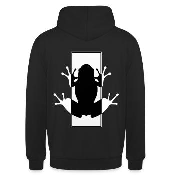 Frosch, Biologie, Amphibien, Lurche, Zoologie - Unisex Hoodie - Schwarz - Hinten - Michal (187cm)