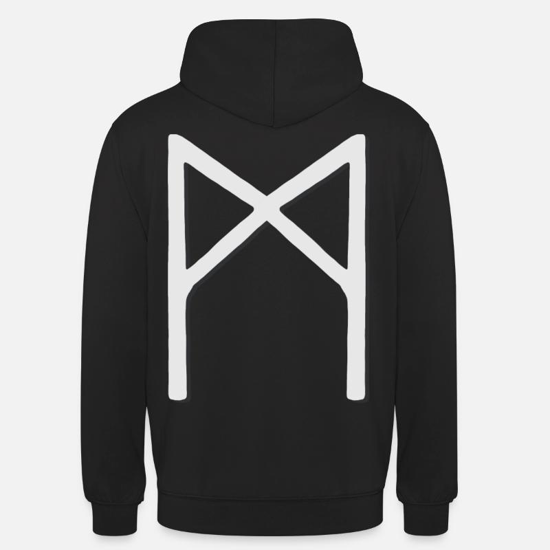 Futhark Alphabet runique Mannaz - Sweat-shirt à capuche unisexe - noir