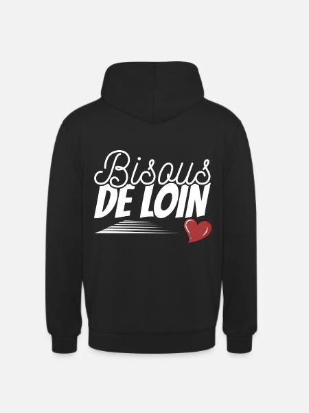 Bisous de loin - Sweat-shirt à capuche unisexe - noir