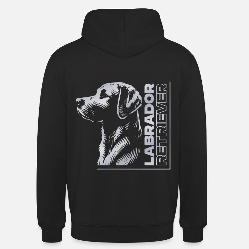 Labrador Drawing Head Silver - Unisex Hoodie - black