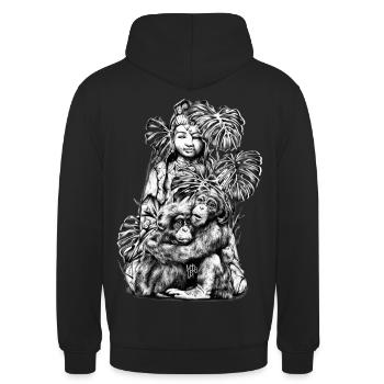 chimpanzé - Sweat-shirt à capuche unisexe - noir - Dos - Michal (187cm)