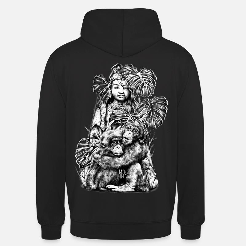 chimpanzé - Sweat-shirt à capuche unisexe - noir
