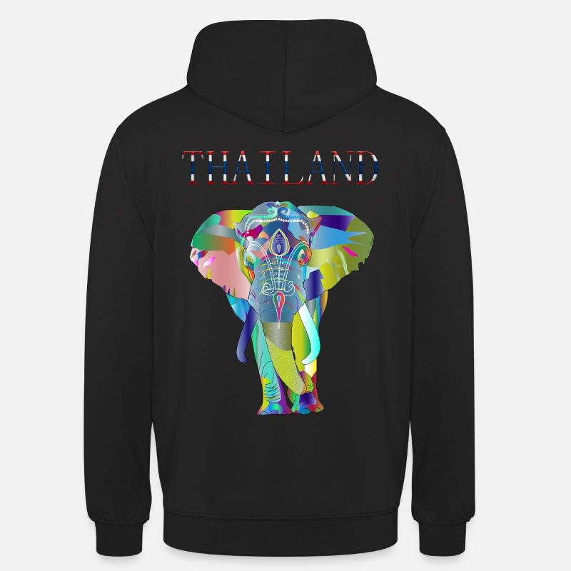 IDÉE CADEAU ÉLÉPHANT DE THAÏLANDE - Sweat-shirt à capuche unisexe - noir