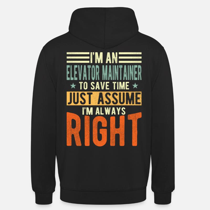 Support d’ascenseur - Sweat-shirt à capuche unisexe - noir