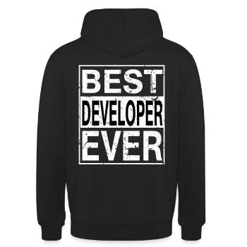 Best Developer Ever Developer Gift - Unisex Hoodie - black - Back - Michal (187cm)
