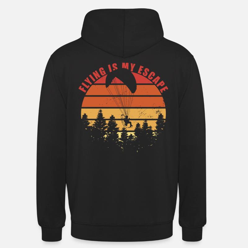 Voler est mon paramoteur d’évasion - Sweat-shirt à capuche unisexe - noir