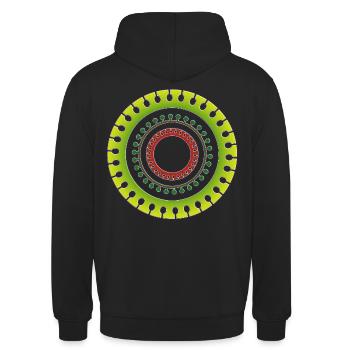 symbol goa psy tattoo tribal - Unisex Hoodie - Schwarz - Hinten - Michal (187cm)