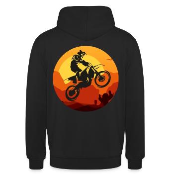 motocross - Sweat-shirt à capuche unisexe - noir - Dos - Michal (187cm)