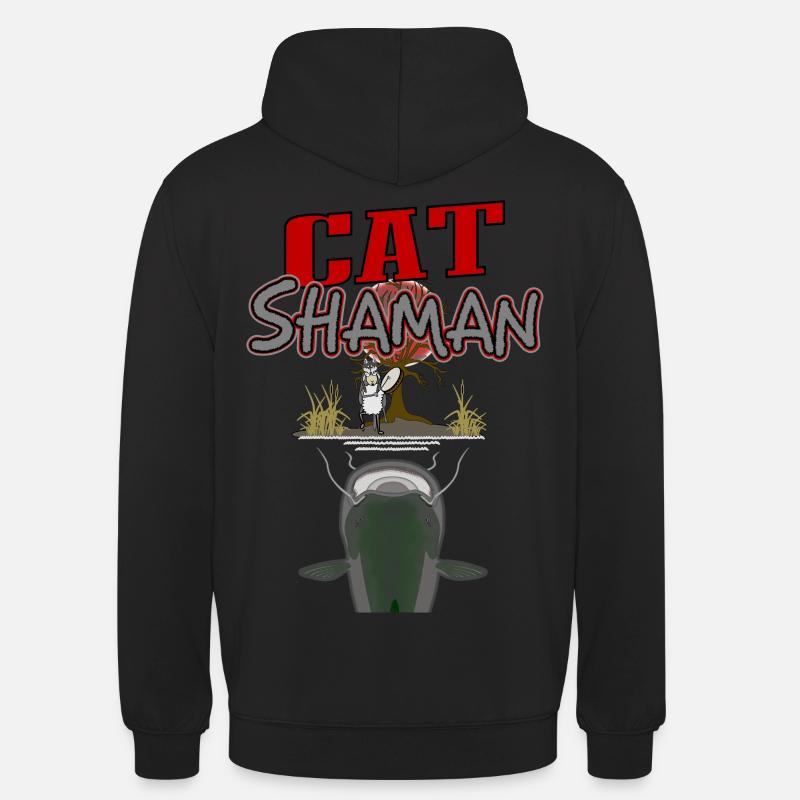 Chaman de poisson-chat - Sweat-shirt à capuche unisexe - noir