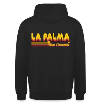 La Palma Insel der Kanaren - Unisex Hoodie - Schwarz - Hinten - Michal (187cm)