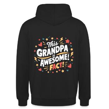 Notre super arrière-grand-père - Sweat-shirt à capuche unisexe - noir - Dos - Michal (187cm)