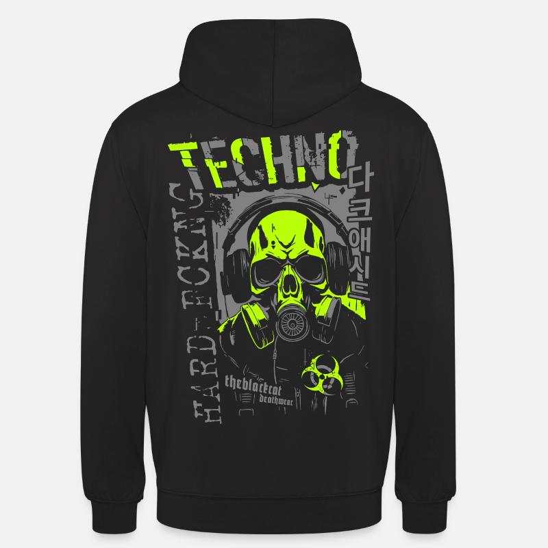Crâne techno dur - Sweat-shirt à capuche unisexe - noir