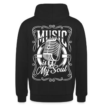 Music is My Soul - Unisex Hoodie - black - Back - Michal (187cm)