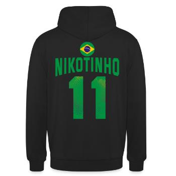 Nikotinho Brésil Party Jersey à boire - Sweat-shirt à capuche unisexe - noir - Dos - Michal (187cm)
