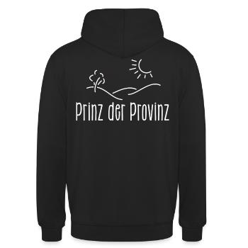stolzer Bauer, der Prinz der Provinz - Unisex Hoodie - Schwarz - Hinten - Michal (187cm)