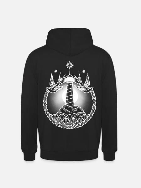 Lighthouse swallow - Unisex Hoodie - black