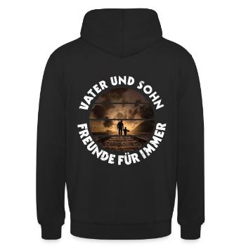 Vater und Sohn Freunde für immer Familie - Unisex Hoodie - Schwarz - Hinten - Michal (187cm)