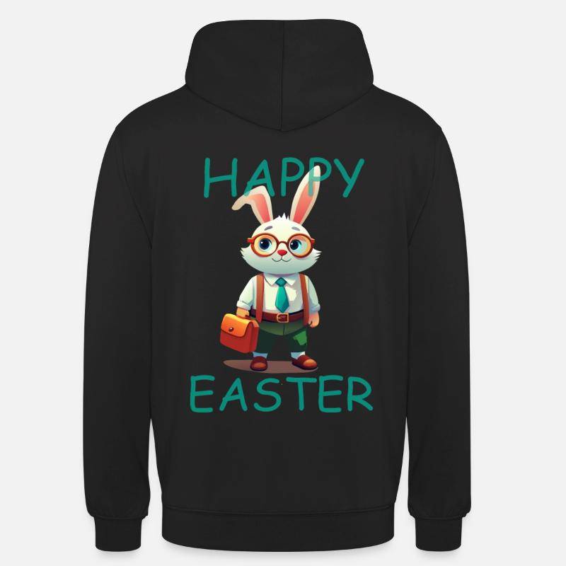Lapin mignon - Joyeuses Pâques - Sweat-shirt à capuche unisexe - noir