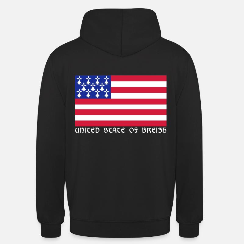 Drapeau de Bretagne Américain - Sweat-shirt à capuche unisexe - noir