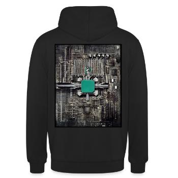 Couleur de style Giger de carte de circuit imprimé - Sweat-shirt à capuche unisexe - noir - Dos - Michal (187cm)