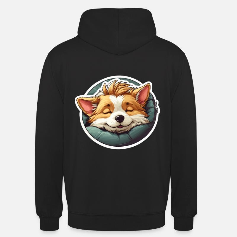Cute Sleeping Corgi - Unisex Hoodie - black
