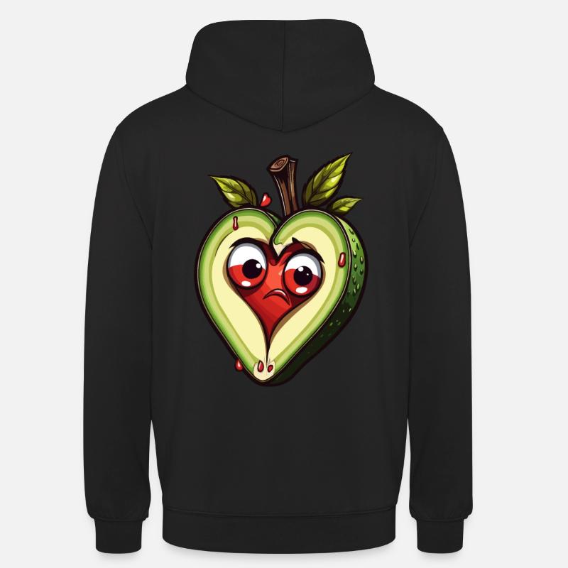 Avocado mit Herzkern - Unisex Hoodie - Schwarz