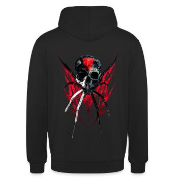 black widow skull - Unisex Hoodie - black - Back - Michal (187cm)