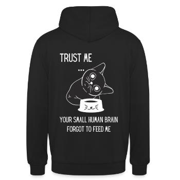 Katzen shirt hungrige Katze T shirt für Katzenfans - Unisex Hoodie - Schwarz - Hinten - Michal (187cm)