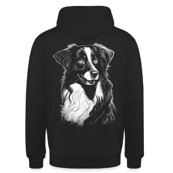 Silhouette de berger australien - Sweat-shirt à capuche unisexe - noir - Dos - Michal (187cm)