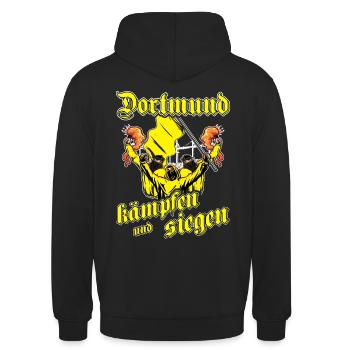Dortmund kämpfen und siegen - Unisex Hoodie - Schwarz - Hinten - Michal (187cm)