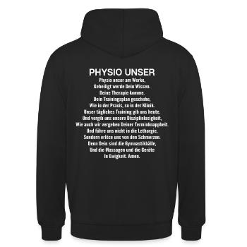 Physiotherapie Physiotherapeut Physical Therapist - Unisex Hoodie - Schwarz - Hinten - Michal (187cm)