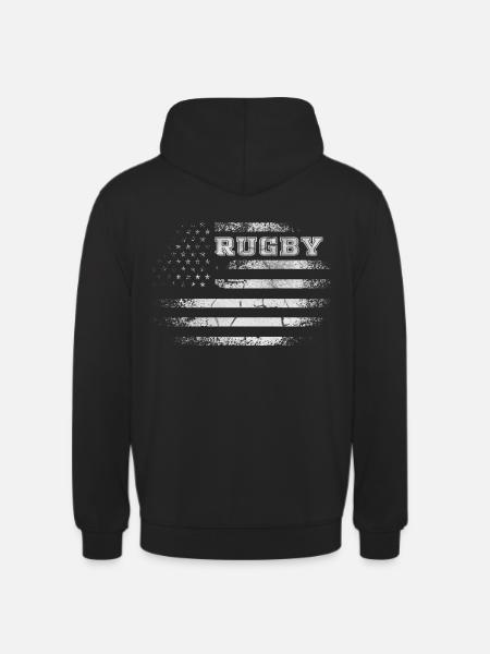 U.S. flag American rugby - Unisex Hoodie - black