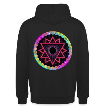LSD Acid Wheel - Unisex Hoodie - Schwarz - Hinten - Michal (187cm)
