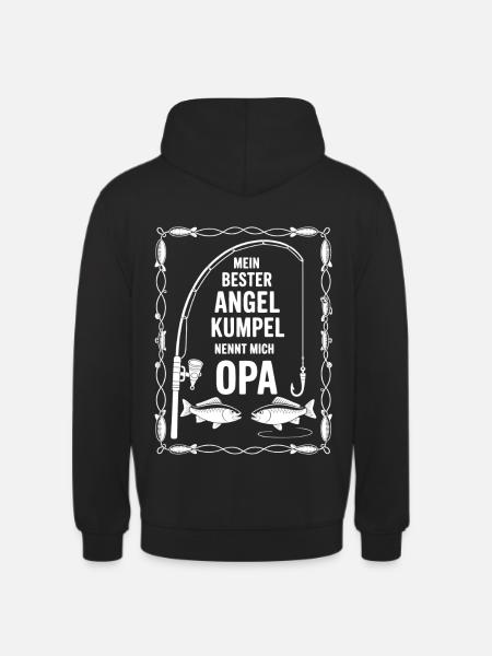Opa und Enkel Angeln Angelbuddys. Geschenk für Opa - Unisex Hoodie - Schwarz