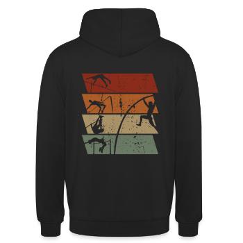 Stabhochsprung Retro Vintage - Unisex Hoodie - Schwarz - Hinten - Michal (187cm)