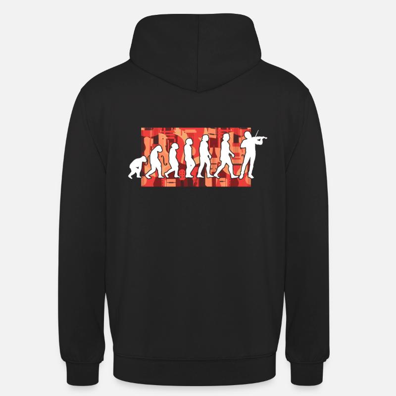 Évolution du violoniste - Sweat-shirt à capuche unisexe - noir