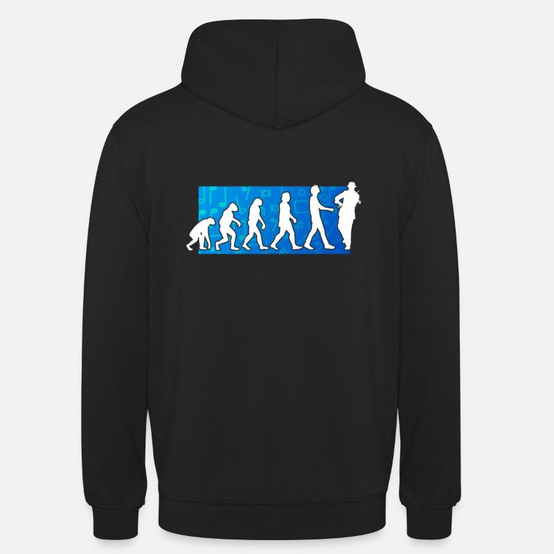 Évolution du violoniste - Sweat-shirt à capuche unisexe - noir