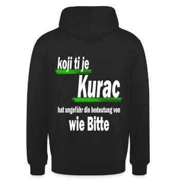 koji kurac weis Kopie - Unisex Hoodie - Schwarz - Hinten - Michal (187cm)