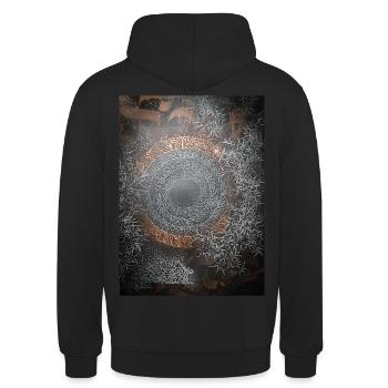 Calligraffiti - Portal - Unisex Hoodie - Schwarz - Hinten - Michal (187cm)