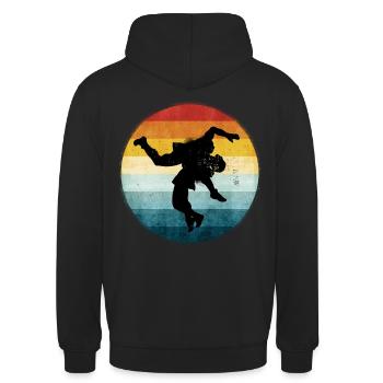 Ringen - Unisex Hoodie - Schwarz - Hinten - Michal (187cm)