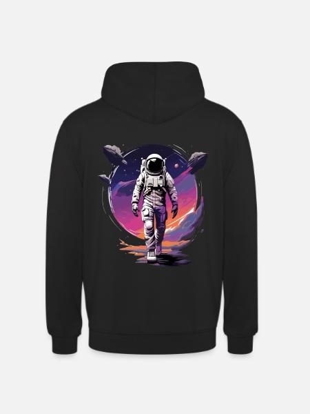 Astronaut Dämmerung Spaziergang - Unisex Hoodie - Schwarz