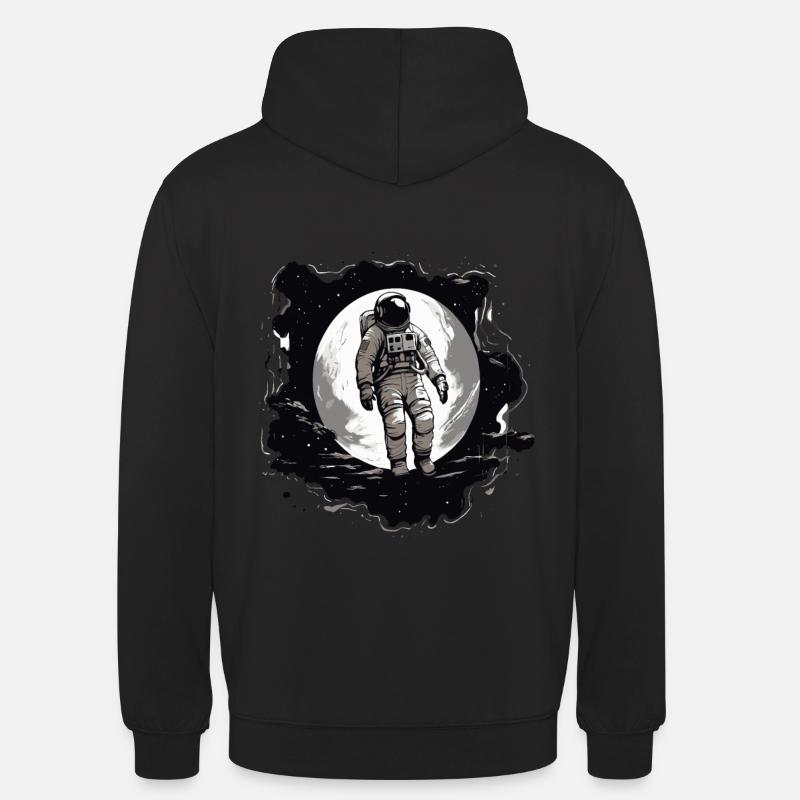 Astronaute devant la lune - Sweat-shirt à capuche unisexe - noir