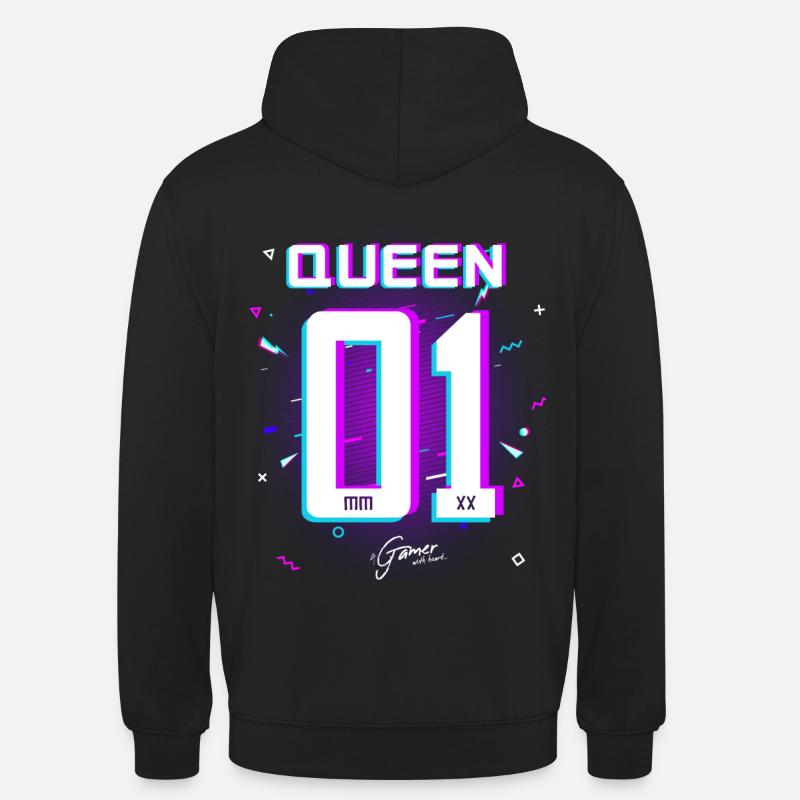 Gamer - King - Queen Present Idé - Luvtröja unisex - svart