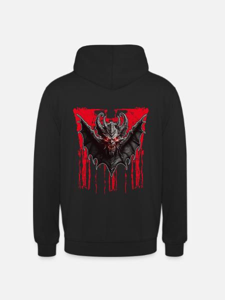 Devilish bat with red eyes - Unisex Hoodie - black