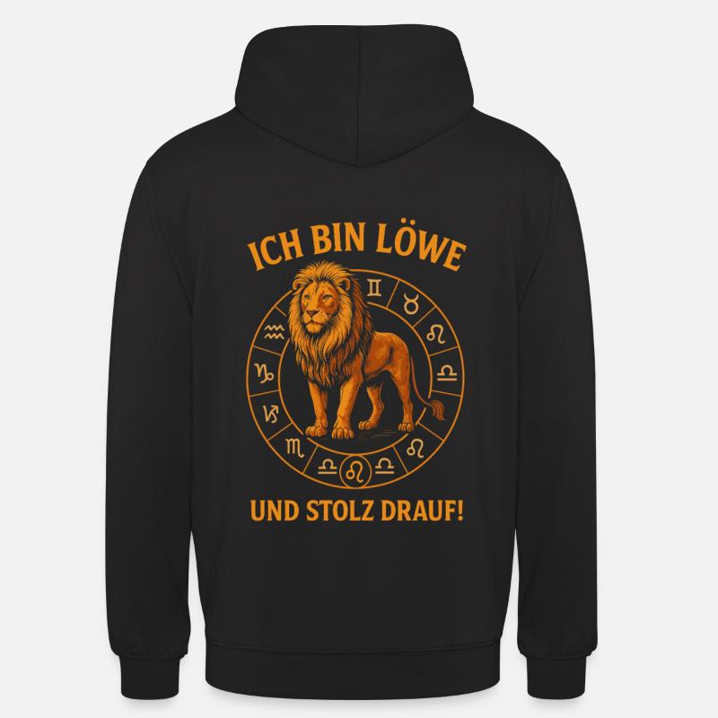 Stolzer Löwe Sternzeichen-Statement - Unisex Hoodie - Schwarz