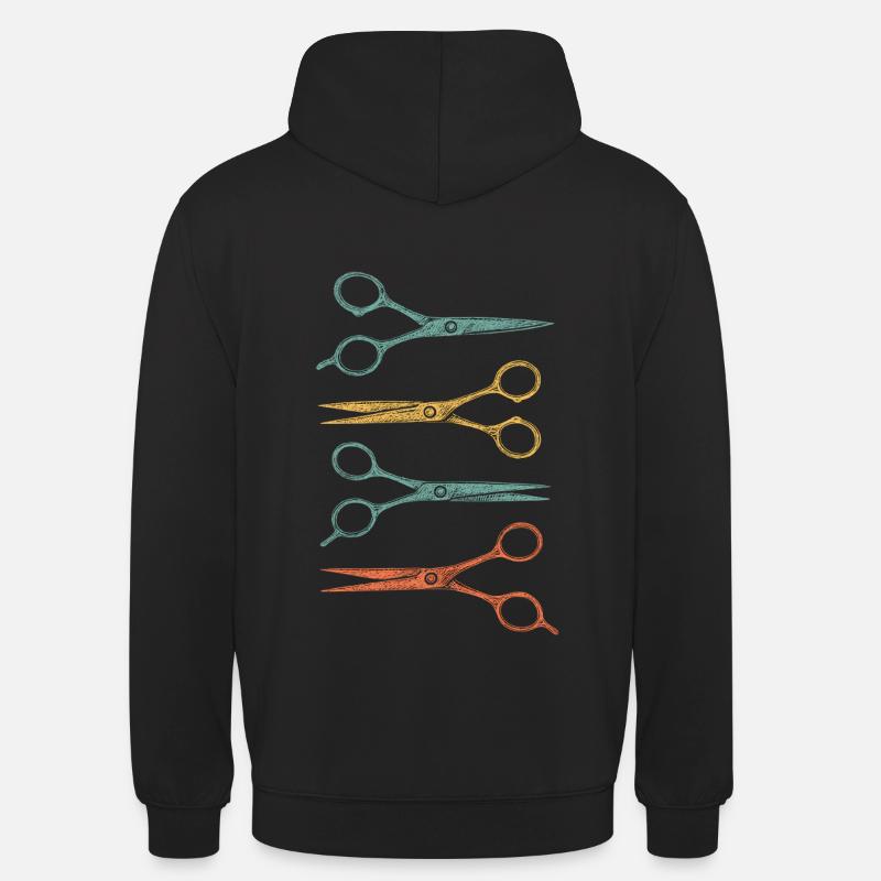 Farbenfrohe Friseurscheren - Unisex Hoodie - Schwarz
