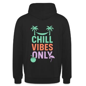 Profitez d’une ambiance relaxante sous les palmiers - Sweat-shirt à capuche unisexe - noir - Dos - Michal (187cm)