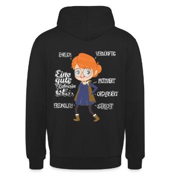 Enseignante Cadeau - Sweat-shirt à capuche unisexe - noir - Dos - Michal (187cm)