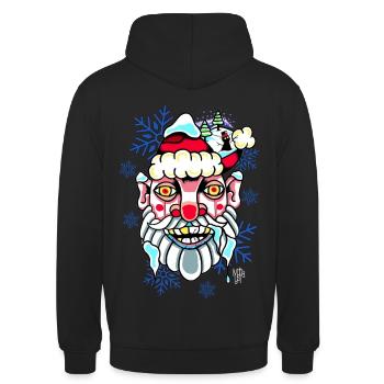 Fröhliche Weihnachten - Unisex Hoodie - Schwarz - Hinten - Michal (187cm)